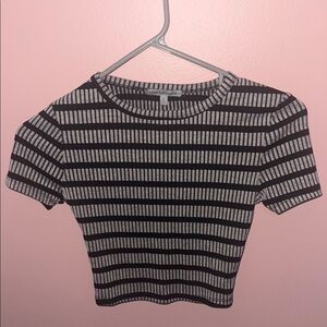 Striped Black and Gray Women's Top